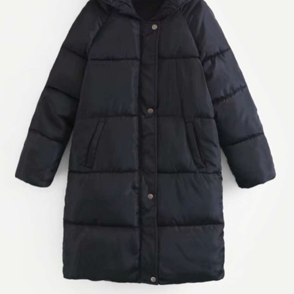 Single Breasted Hooded Puffer Coat - Picture 3 of 8